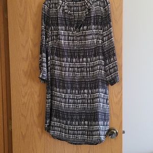 Silk long sleeve shirt dress